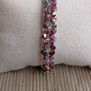 BRACELET FLEURS VIOLET PRUNE REF O