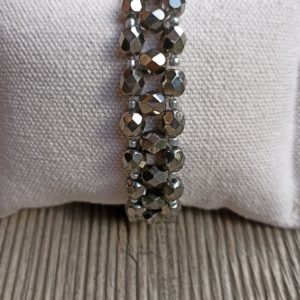 BRACELET FACETTES ET ROCAILLES BIS GRIS B