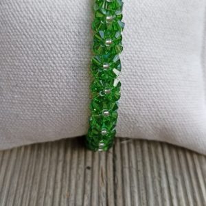 BRACELET FLEURS AC VERT