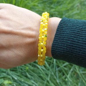 BRACELET FLEURS AF JAUNE