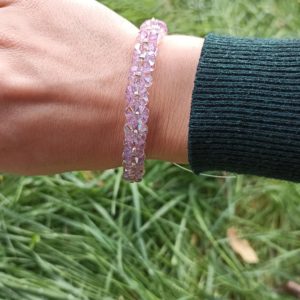 BRACELET FLEURS T VIOLET CLAIR