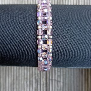 BRACELET FACETTES ET ROCAILLES VIOLET 12