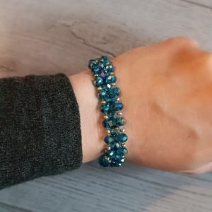 BRACELET FANTAISIE BLEU ET GRIS REF 4