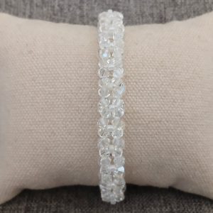 BRACELET AIMANTE FLEURS BLANC REF O