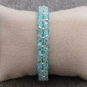 BRACELET AIMANTE FLEURS BLEU REF D