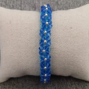 BRACELET AIMANTE FLEURS BLEU REF F