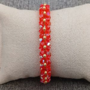 BRACELET AIMANTE FLEURS ORANGE REF K