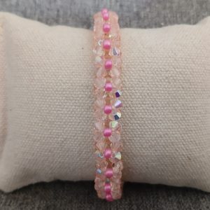 BRACELET AIMANTE FLEURS ROSE REF N