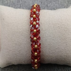BRACELET AIMANTE FLEURS ROUGE REF L