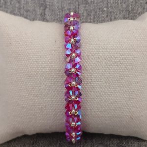 BRACELET AIMANTE FLEURS VIOLET REF H