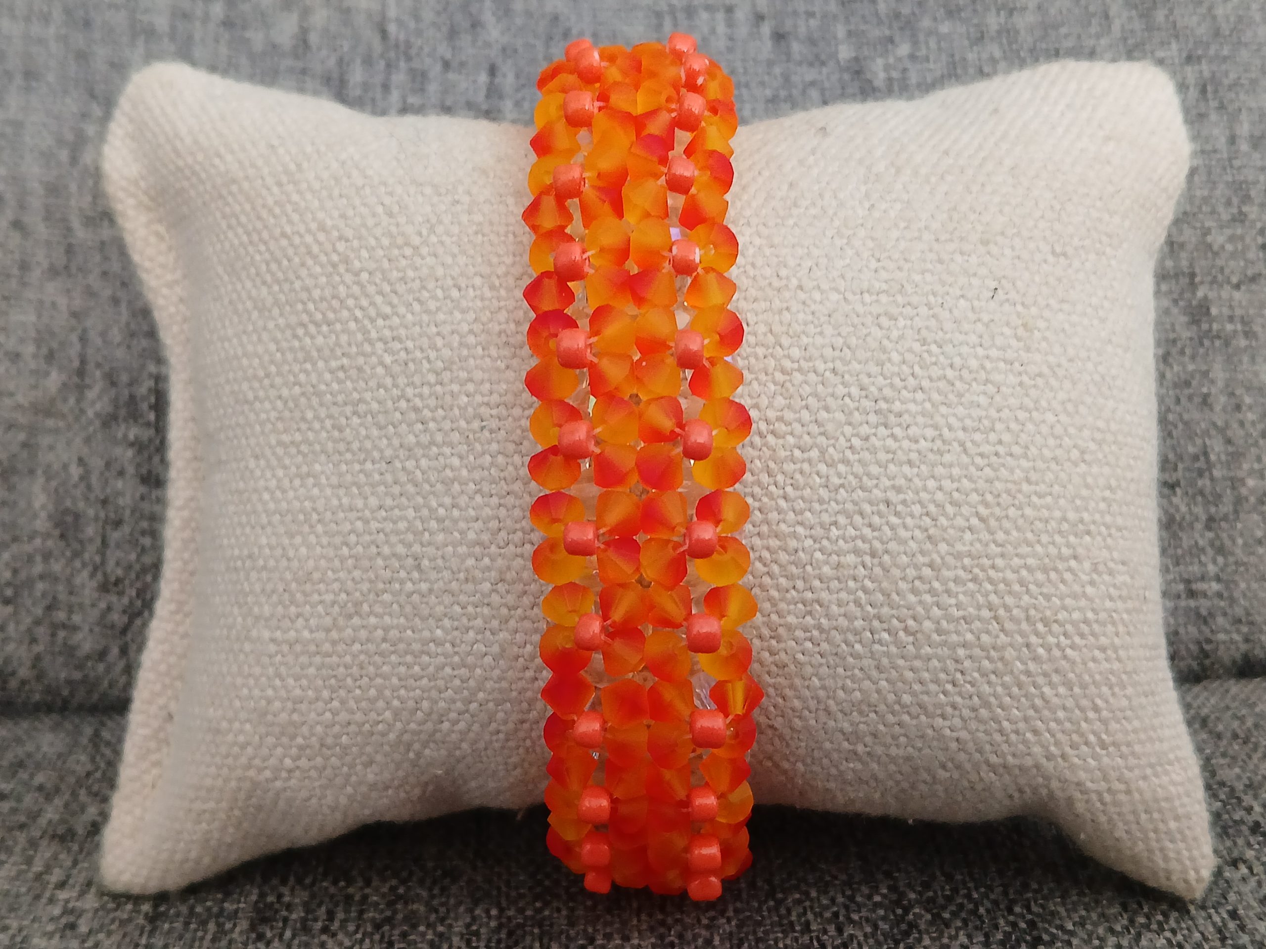 BRACELET FLEURS 2 RANGS ORANGE REF 8
